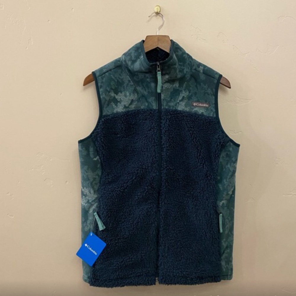 COLUMBIA Winter Pass Fleece Vest Camo Sherpa Lined